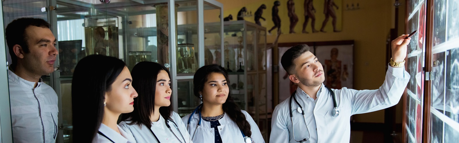 hospital educator teaching to a group of students