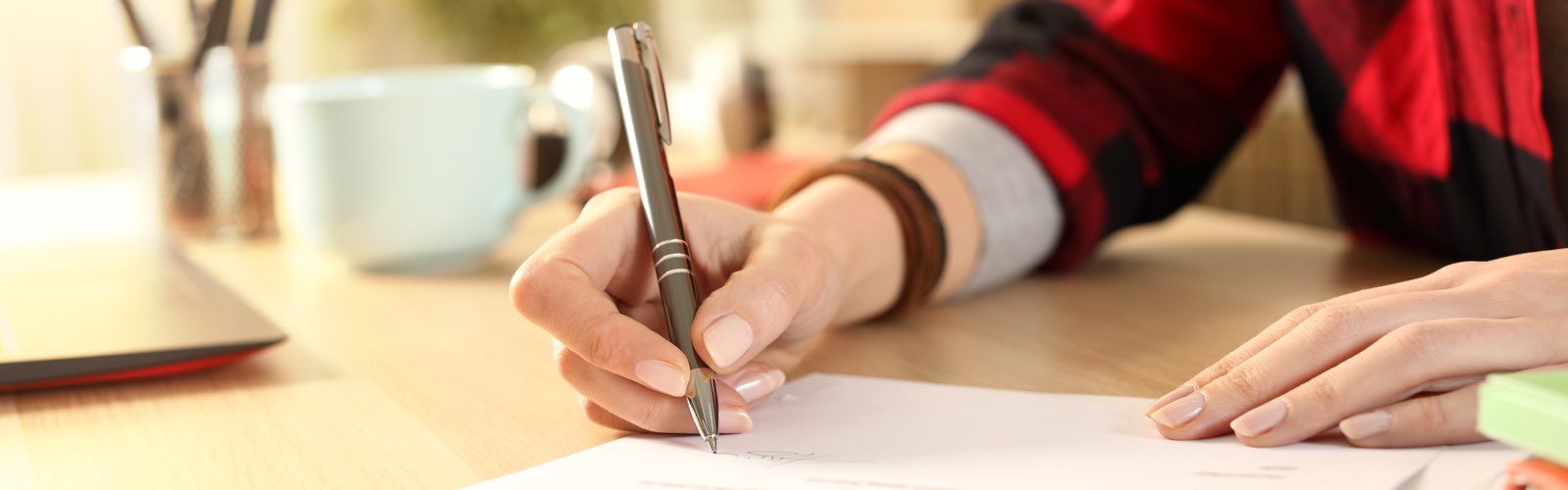 Student filling out financial aid forms